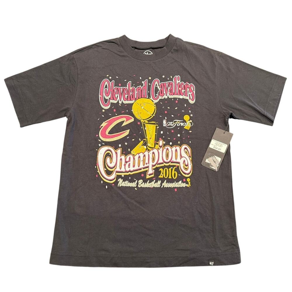 NWT ’47 Brand Cleveland Cavaliers 2016 NBA Champions T-Shirt, Dark Gray, Small
